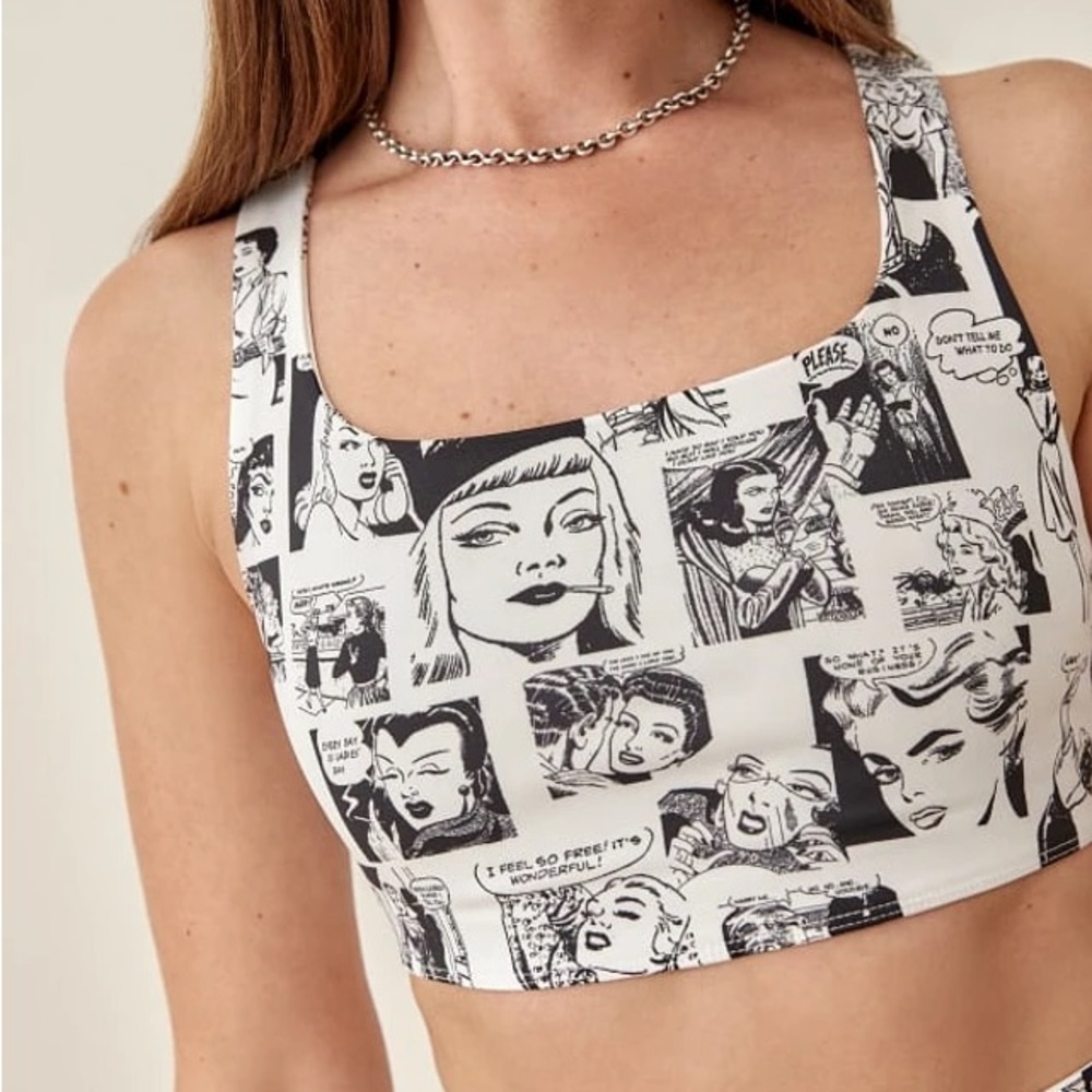 Reformation EcoMove Comic Book Girls sports bra